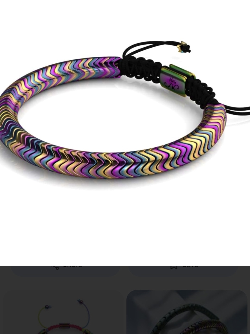 Nogu Multicolor Titanium Wave Bracelet - Adjustable
